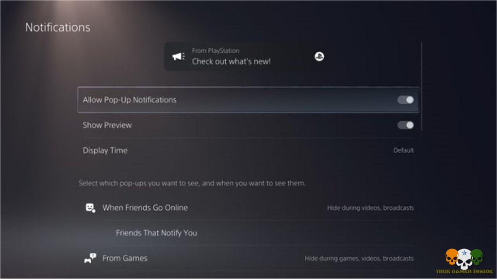 ps5 notification