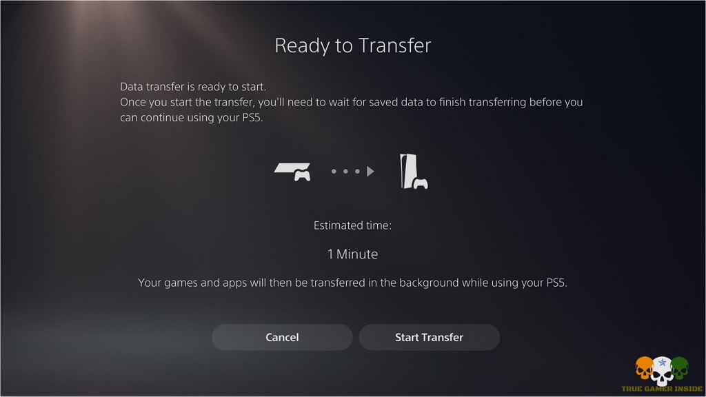 ready to transfer ps4
