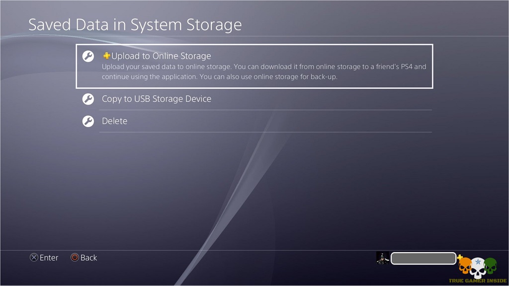 saved data in ps4 system storage