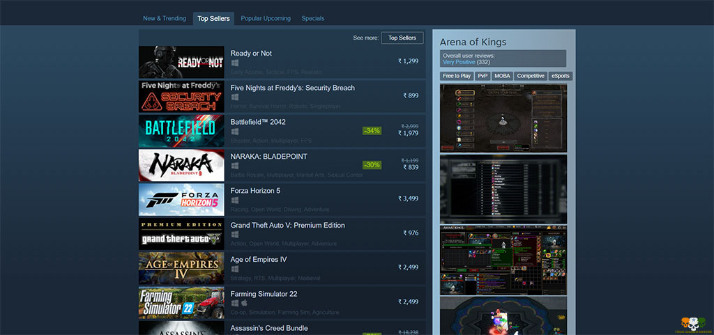 steam top seller