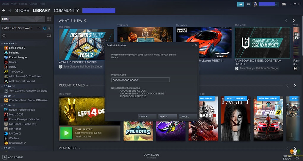 how to redeem code on Steam