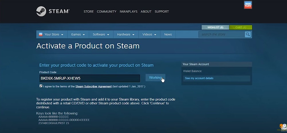 how to redeem code on Steam